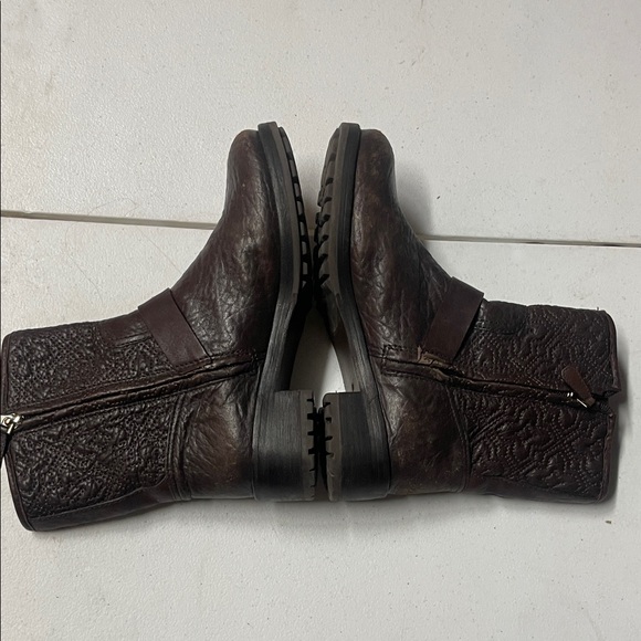 Tory Burch Dark Brown Leather Moto Boots - Picture 10 of 15